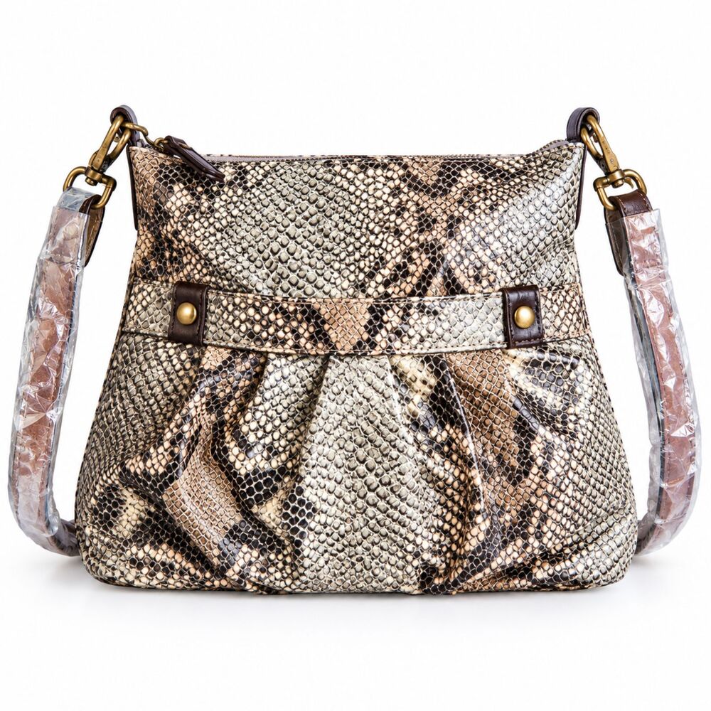 Style & Co Snake Print Crossbody Bag Brown Tan 10" NWOT
